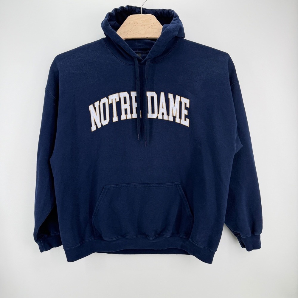 Gildan Hoodie Men 2XL Navy Blue Notre Dame Collegiate Midweight Softstyle 2033